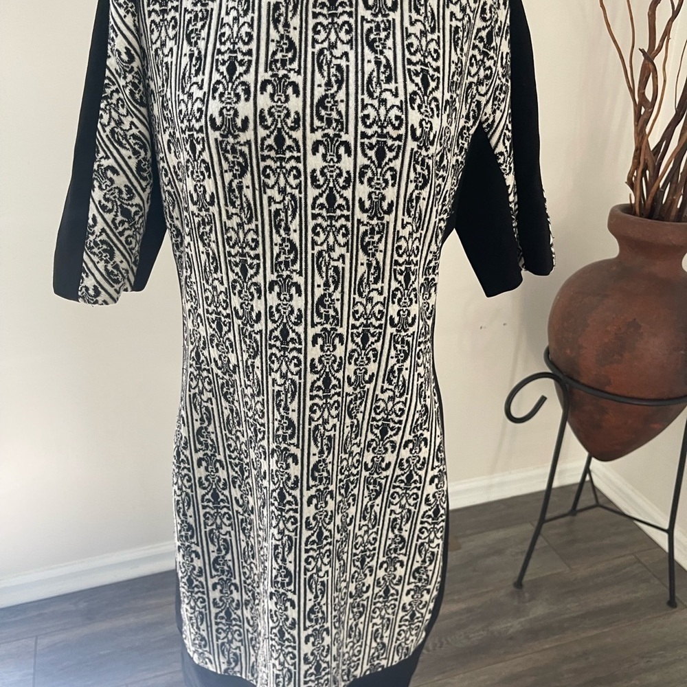 W118 by Walter Baker Lined Sheath Print Knee Length Sheath Dress L Cotton Blend
